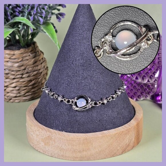 Celestial Silvery Bracelet With Rhinestone Accents‎ (NWOT) - Picture 1 of 5